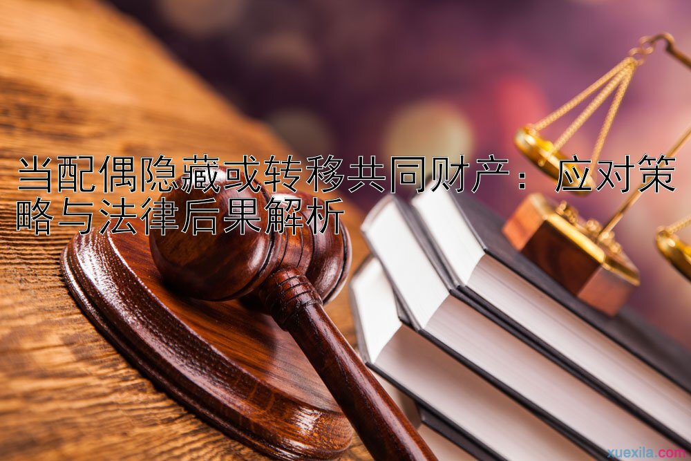 当配偶隐藏或转移共同财产：应对策略与法律后果解析