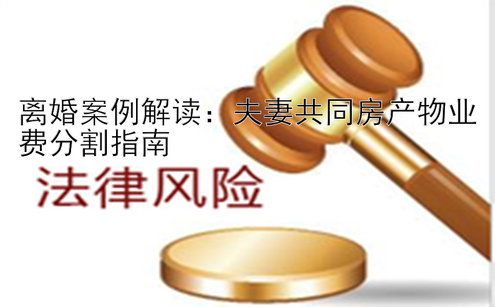 离婚案例解读：夫妻共同房产物业费分割指南