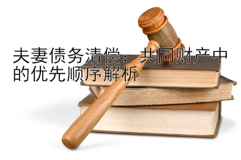 夫妻债务清偿：共同财产中的优先顺序解析