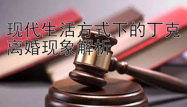 现代生活方式下的丁克离婚现象解析