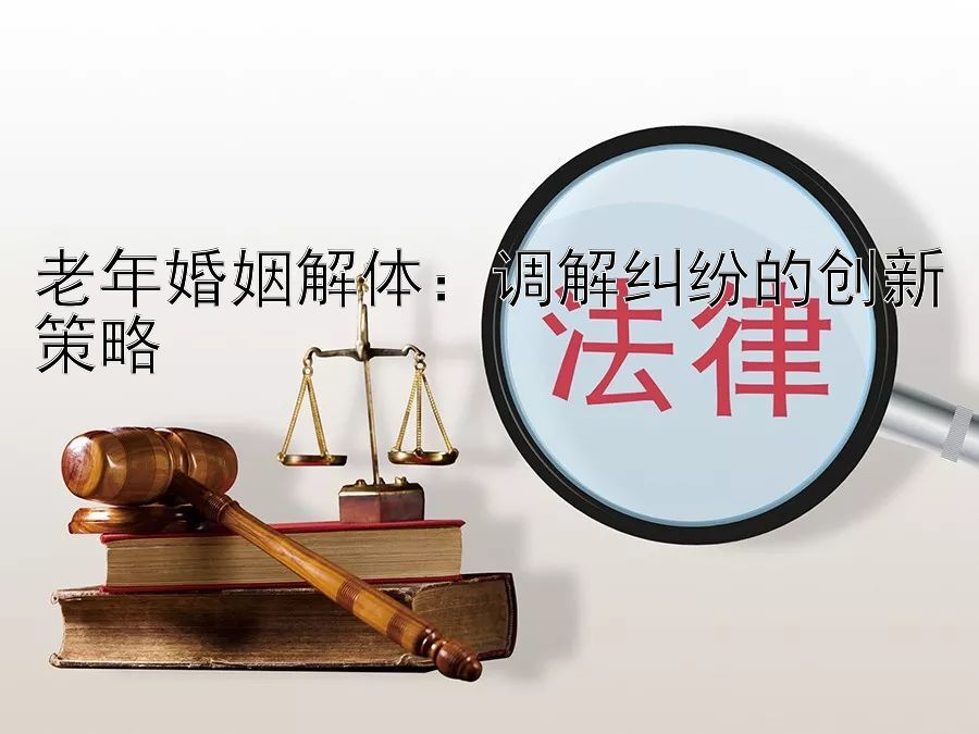 老年婚姻解体：调解纠纷的创新策略