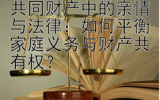 共同财产中的亲情与法律：如何平衡家庭义务与财产共有权？