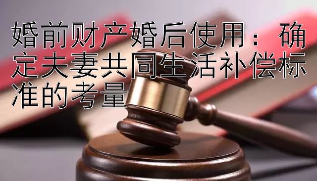 婚前财产婚后使用：确定夫妻共同生活补偿标准的考量