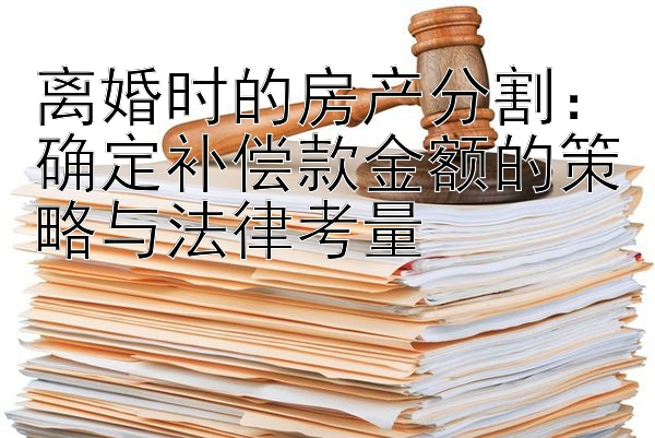 离婚时的房产分割：确定补偿款金额的策略与法律考量