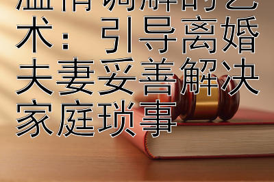 温情调解的艺术：引导离婚夫妻妥善解决家庭琐事