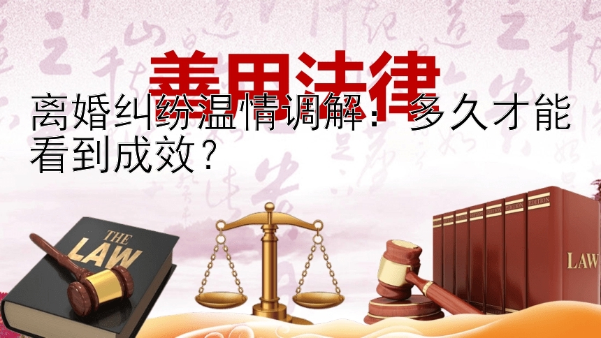 离婚纠纷温情调解：多久才能看到成效？